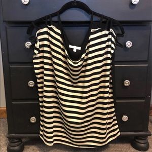 Black & Ivory Flowy Blouse